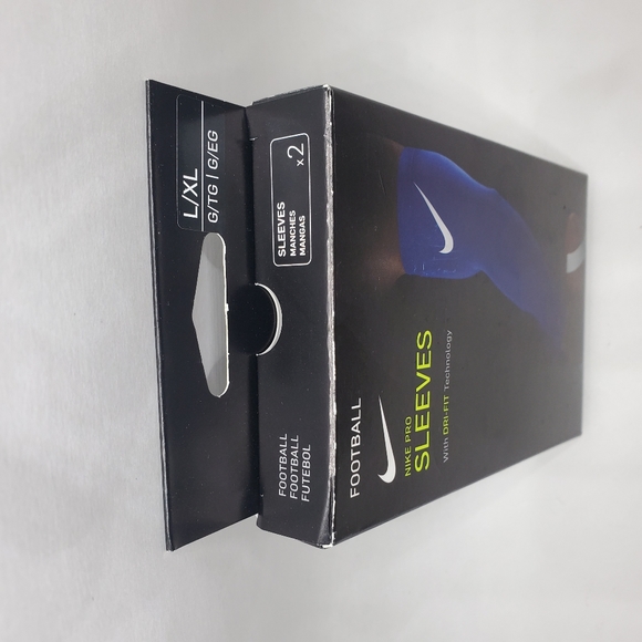 Nike Pro Dri fit Football Sleeves L/XL BLUE - Picture 2 of 3